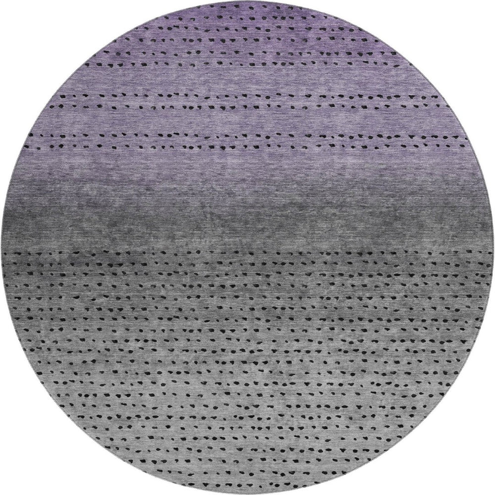 HomeRoots 8' X 10' Modern Purple Charcoal Gray Abstract Washable Area Rug with UV Protection & Non-Slip Backing 710823
