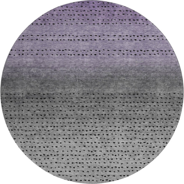 HomeRoots 8' X 10' Modern Purple Charcoal Gray Abstract Washable Area Rug with UV Protection & Non-Slip Backing 710823