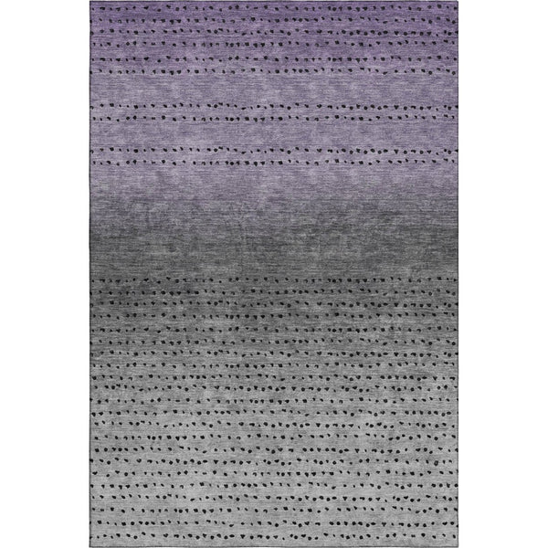 HomeRoots 9' X 12' Abstract Purple Charcoal & Gray Washable Area Rug with UV Protection for High-Traffic Homes 710824