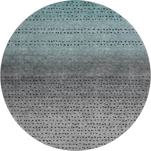HomeRoots 8' X 10' Teal Charcoal Gray Abstract Washable Area Rug - UV Protected, Non-Slip for High Traffic Areas 710829