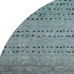 HomeRoots 8' X 10' Teal Charcoal Gray Abstract Washable Area Rug - UV Protected, Non-Slip for High Traffic Areas 710829
