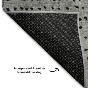 HomeRoots 9' X 12' Teal, Charcoal & Gray Abstract Area Rug - Washable, UV-Protected, Stain-Resistant Design! 710830