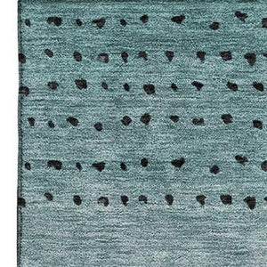 HomeRoots 9' X 12' Teal, Charcoal & Gray Abstract Area Rug - Washable, UV-Protected, Stain-Resistant Design! 710830