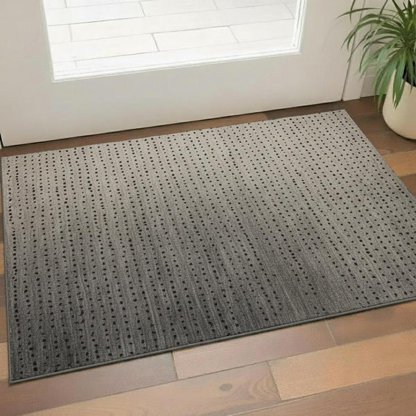HomeRoots 5' X 8' Modern Taupe Charcoal Gray Abstract Washable Area Rug with UV Protection for High-Traffic Homes 710833