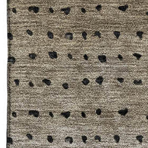HomeRoots 5' X 8' Modern Taupe Charcoal Gray Abstract Washable Area Rug with UV Protection for High-Traffic Homes 710833