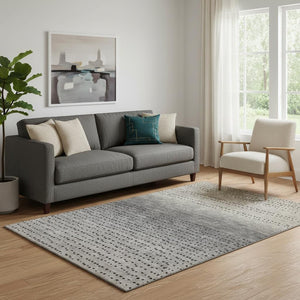 HomeRoots 8' Taupe Charcoal Gray Abstract Washable Round Rug – Stylish, Durable, UV-Protected for Any Space 710834