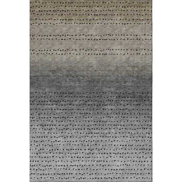 HomeRoots 8' Taupe Charcoal Gray Abstract Washable Round Rug – Stylish, Durable, UV-Protected for Any Space 710834