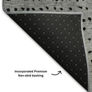 HomeRoots 9' X 12' Washable Taupe Charcoal & Gray Abstract Area Rug - UV Protected, Durable for High Traffic Areas 710836