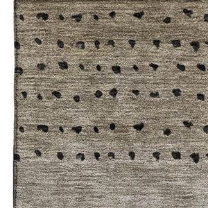 HomeRoots 9' X 12' Washable Taupe Charcoal & Gray Abstract Area Rug - UV Protected, Durable for High Traffic Areas 710836