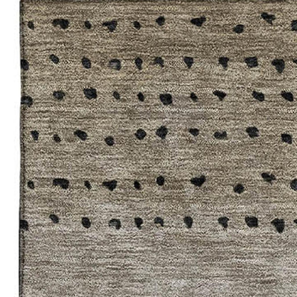 HomeRoots 9' X 12' Washable Taupe Charcoal & Gray Abstract Area Rug - UV Protected, Durable for High Traffic Areas 710836