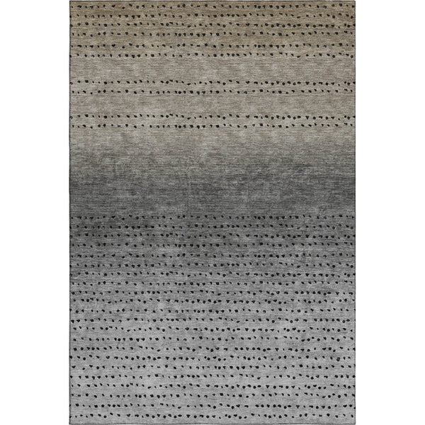 HomeRoots 10' X 14' Modern Abstract Washable Area Rug in Taupe Charcoal Gray - Stain Resistant & UV Protected 710837