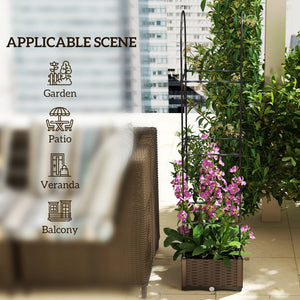 English Elm Outsunny Vertical Garden Planter With Trellis - Self-Watering Raised Bed For Tomatoes & Climbing Vines W2225P174411-GIGA