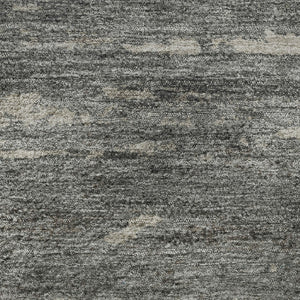 HomeRoots 8' Gold Charcoal & Gray Abstract Round Rug - Washable, UV-Protected, Stylish & Durable for Any Space 710846