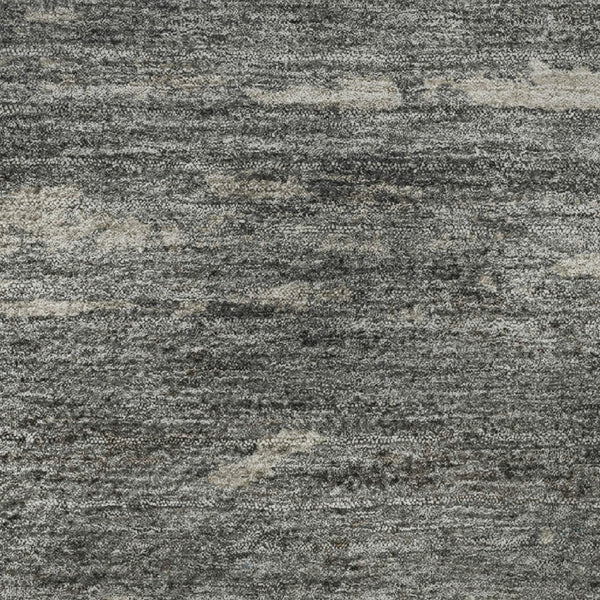 HomeRoots 8' Gold Charcoal & Gray Abstract Round Rug - Washable, UV-Protected, Stylish & Durable for Any Space 710846
