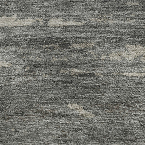 HomeRoots 8' Gold Charcoal & Gray Abstract Round Rug - Washable, UV-Protected, Stylish & Durable for Any Space 710846