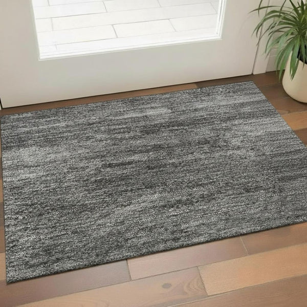 HomeRoots 5' X 8' Modern Abstract Rust Charcoal Gray Area Rug - Washable, Stain Resistant, UV Protected & Durable 710851