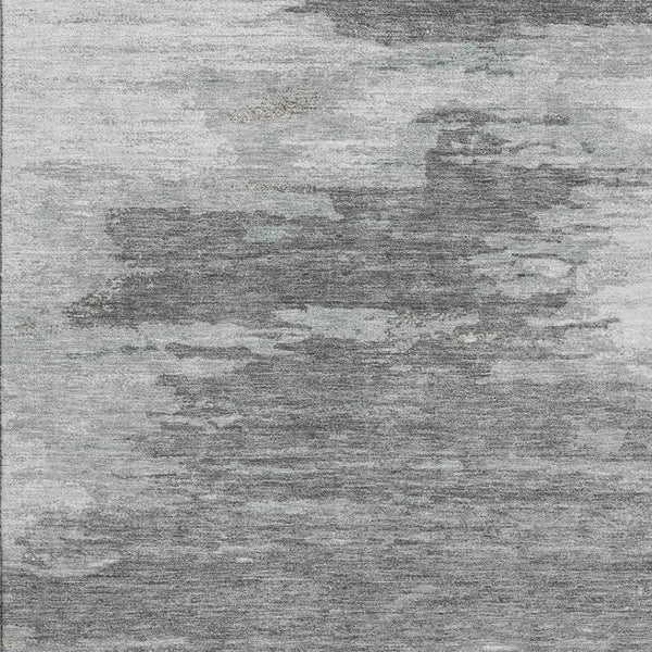 HomeRoots 5' X 8' Stylish Teal Charcoal Gray Abstract Area Rug - Washable, UV Protected, Pet-Friendly Design 710857