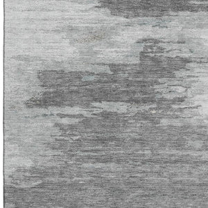 HomeRoots 9' X 12' Teal Charcoal Abstract Washable Area Rug – UV Protected, Stain-Resistant, Modern Design 710860