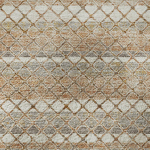 HomeRoots 8' X 10' Chocolate Ivory Beige Geometric Area Rug - Washable, Stain-Resistant, UV Protected Comfort 710871