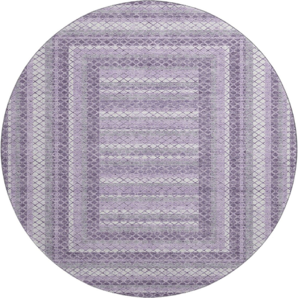 HomeRoots 8' X 10' Lavender and Ivory Geometric Area Rug - Stylish, Washable, UV-Protected for Every Space! 710883
