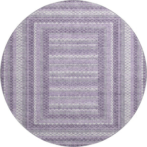 HomeRoots 8' X 10' Lavender and Ivory Geometric Area Rug - Stylish, Washable, UV-Protected for Every Space! 710883