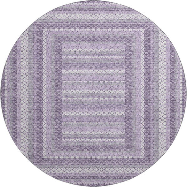 HomeRoots 8' X 10' Lavender and Ivory Geometric Area Rug - Stylish, Washable, UV-Protected for Every Space! 710883