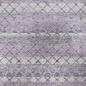 HomeRoots 8' X 10' Lavender and Ivory Geometric Area Rug - Stylish, Washable, UV-Protected for Every Space! 710883