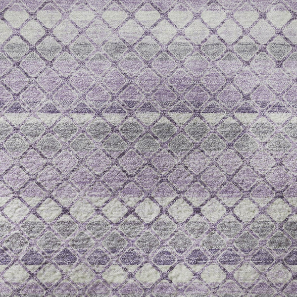 HomeRoots 8' X 10' Lavender and Ivory Geometric Area Rug - Stylish, Washable, UV-Protected for Every Space! 710883