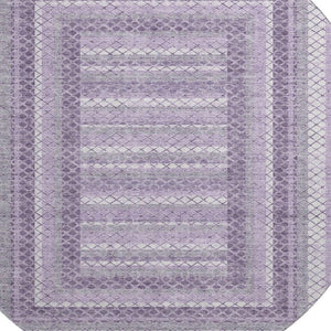 HomeRoots 8' X 10' Lavender and Ivory Geometric Area Rug - Stylish, Washable, UV-Protected for Every Space! 710883