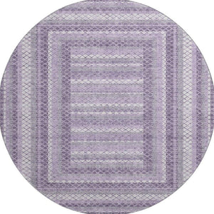 HomeRoots 8' X 10' Lavender and Ivory Geometric Area Rug - Stylish, Washable, UV-Protected for Every Space! 710883