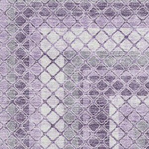 HomeRoots 9' X 12' Stylish Lavender & Ivory Geometric Area Rug - Washable, UV Protected, Perfect for Homes! 710884