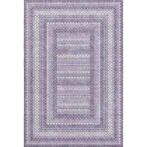 HomeRoots 10' X 14' Modern Lavender & Ivory Geometric Area Rug - Washable, UV Protected, Durable & Stylish! 710885