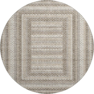 HomeRoots 8' X 10' Geometric Washable Area Rug in Taupe, Ivory & Gray – UV Protected, Stain-Resistant Design! 710895