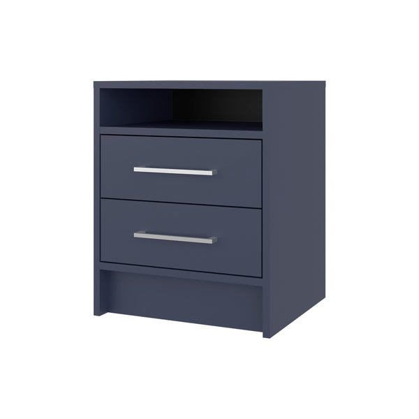English Elm Kronos Blue 2-Drawer Floating Nightstand With Open Shelf - Modern Space-Saving Storage Solution B062P389903