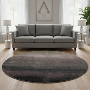 HomeRoots 8' X 10' Washable Ombre Area Rug in Black, Gray & Silver - UV Protected, Durable & Stylish for Homes 710907