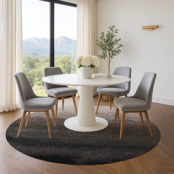 HomeRoots 8' X 10' Washable Ombre Area Rug in Black, Gray & Silver - UV Protected, Durable & Stylish for Homes 710907