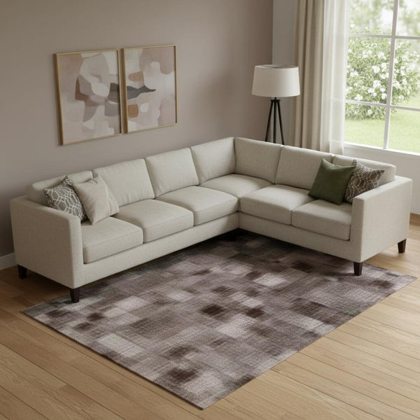 HomeRoots 10' X 14' Ombre Area Rug in Black, Gray & Silver - Washable, UV Protected, Stylish & Durable Design 710909