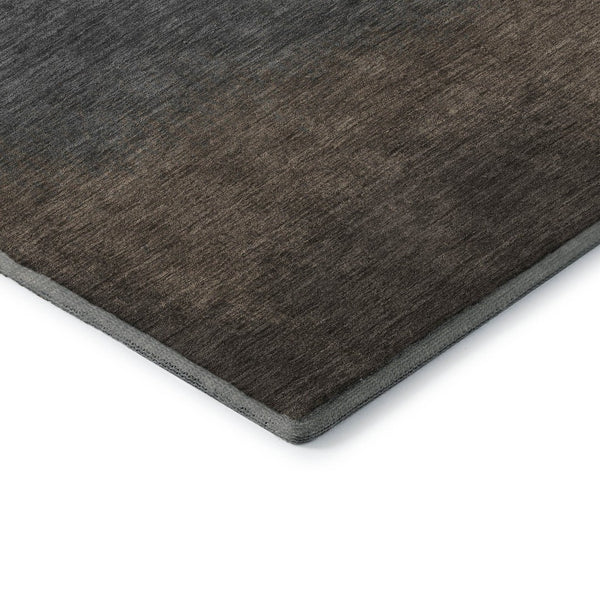 HomeRoots 9' X 12' Washable Ombre Area Rug in Brown, Gray & Silver - UV Resistant, Perfect for Homes with Kids! 710914