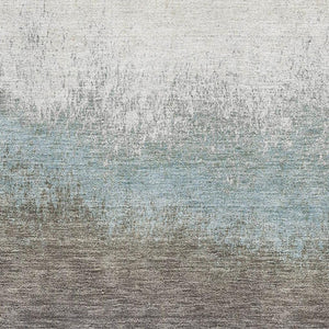HomeRoots 10' Stylish Washable Ombre Area Rug in Brown, Gray & Silver - Stain Resistant, UV Protected Comfort 710915