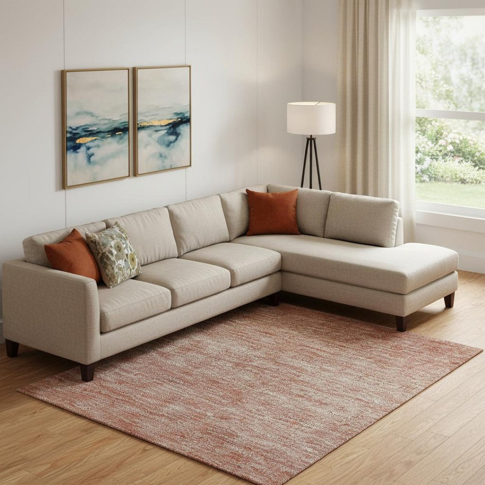 HomeRoots 10' X 14' Coral Wheat & Blue Ombre Washable Area Rug - Stylish, Durable, UV-Protected & Kid-Friendly! 710921
