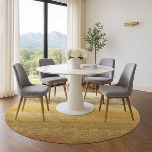 HomeRoots 8' X 10' Ombre Washable Area Rug in Gold, Beige & Wheat - UV Protected, Stain-Resistant, Non-Slip! 710925