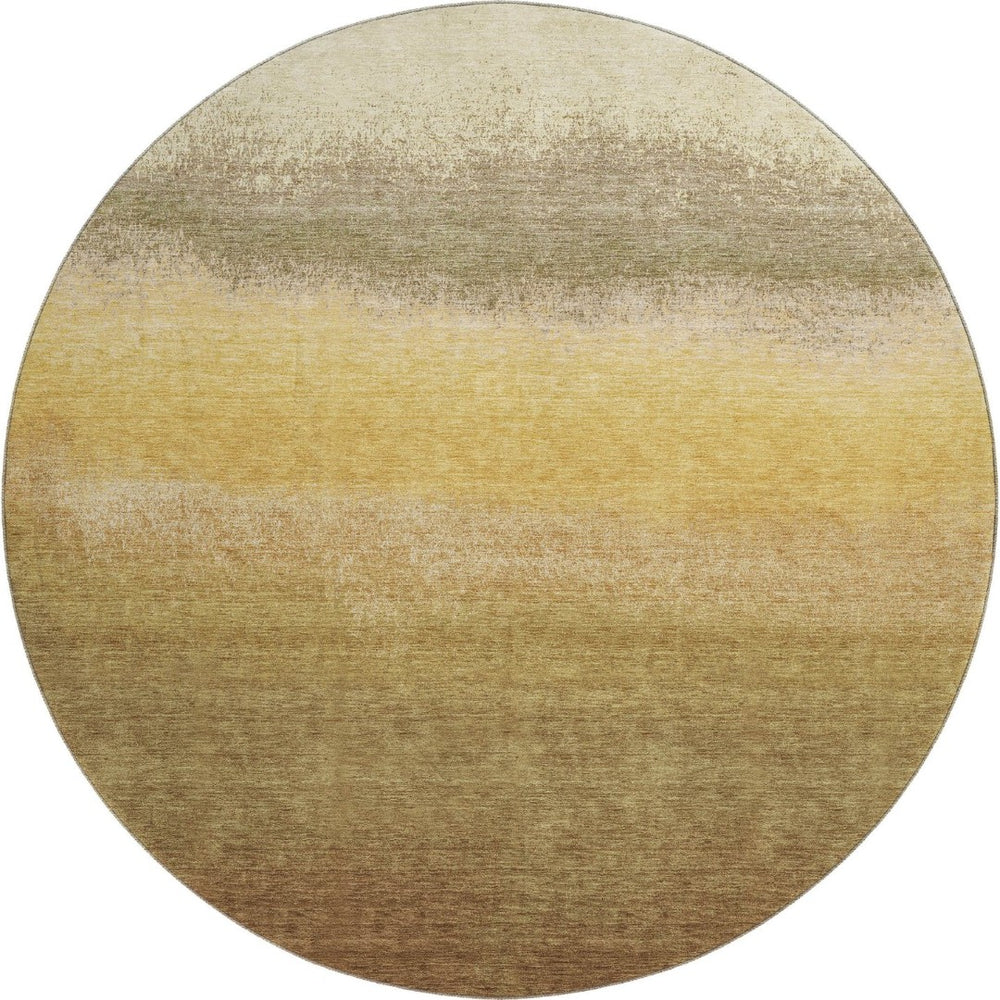 HomeRoots 8' X 10' Ombre Washable Area Rug in Gold, Beige & Wheat - UV Protected, Stain-Resistant, Non-Slip! 710925