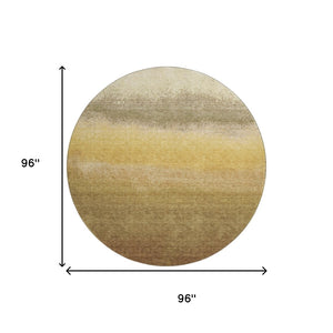HomeRoots 8' X 10' Ombre Washable Area Rug in Gold, Beige & Wheat - UV Protected, Stain-Resistant, Non-Slip! 710925