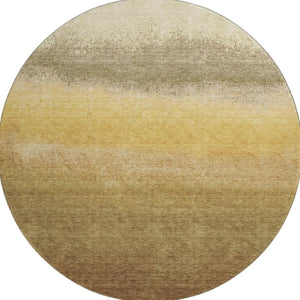 HomeRoots 8' X 10' Ombre Washable Area Rug in Gold, Beige & Wheat - UV Protected, Stain-Resistant, Non-Slip! 710925