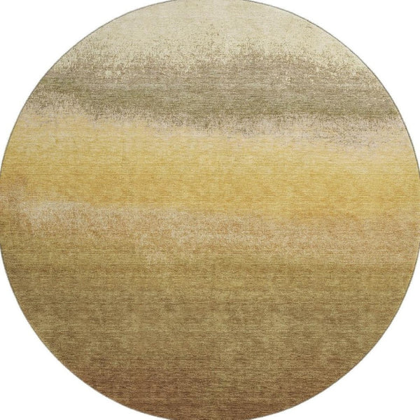 HomeRoots 8' X 10' Ombre Washable Area Rug in Gold, Beige & Wheat - UV Protected, Stain-Resistant, Non-Slip! 710925