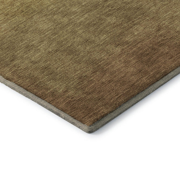 HomeRoots 9' X 12' Washable Area Rug in Gold Beige and Wheat Ombre with UV Protection for Stylish Homes 710926