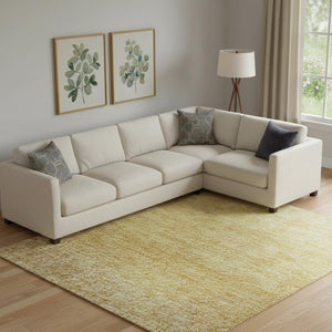 HomeRoots 10' X 14' Ombre Area Rug in Gold, Beige & Wheat - Durable, UV-Protected, Stain-Resistant Beauty! 710927