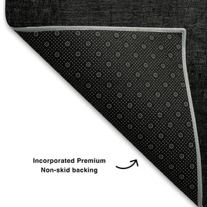 HomeRoots 5' X 8' Gray Black Silver Ombre Area Rug – Stylish, Washable, UV-Protected for High-Traffic Spaces 710929