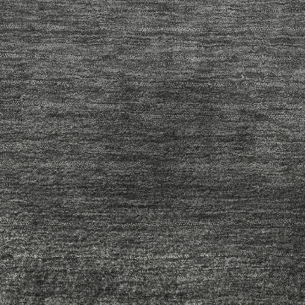 HomeRoots 8' Modern Gray Black Silver Ombre Washable Round Rug with UV Protection for High-Traffic Areas 710930