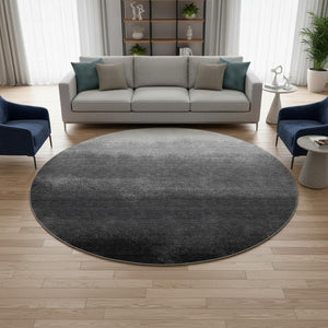 HomeRoots 8' X 10' Washable Ombre Area Rug in Gray, Black & Silver - UV Protected, Easy-Care, Pet-Friendly Design 710931
